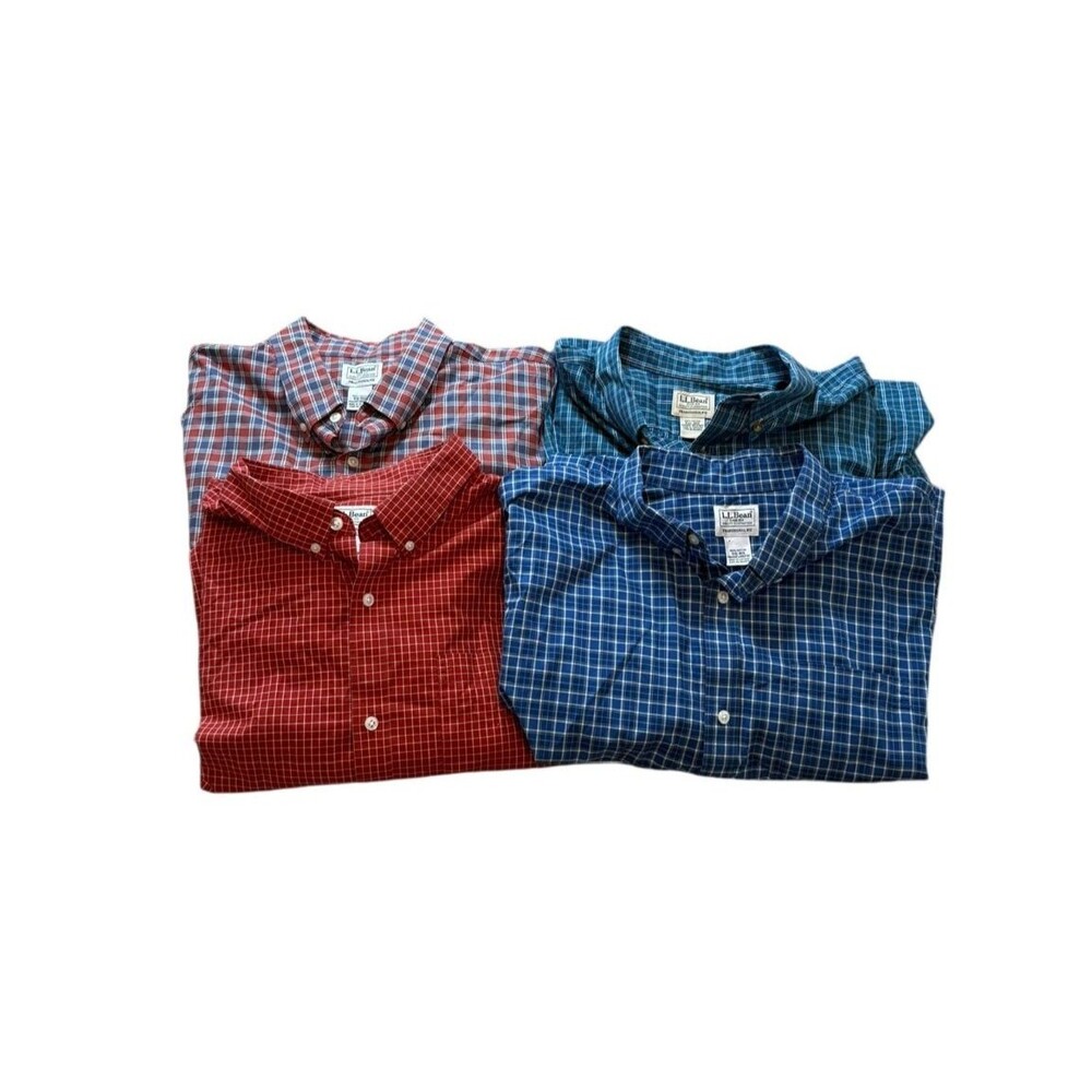 LL Bean Mens Size XXL-Reg L/S Kennebunk Sport Shirt Traditional Fit Lot of 4
